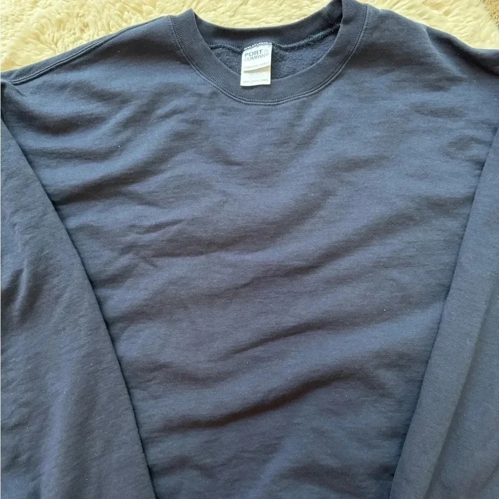 Port & Company Men’s blue long sleeve crew neck sweatshirt size 2XL